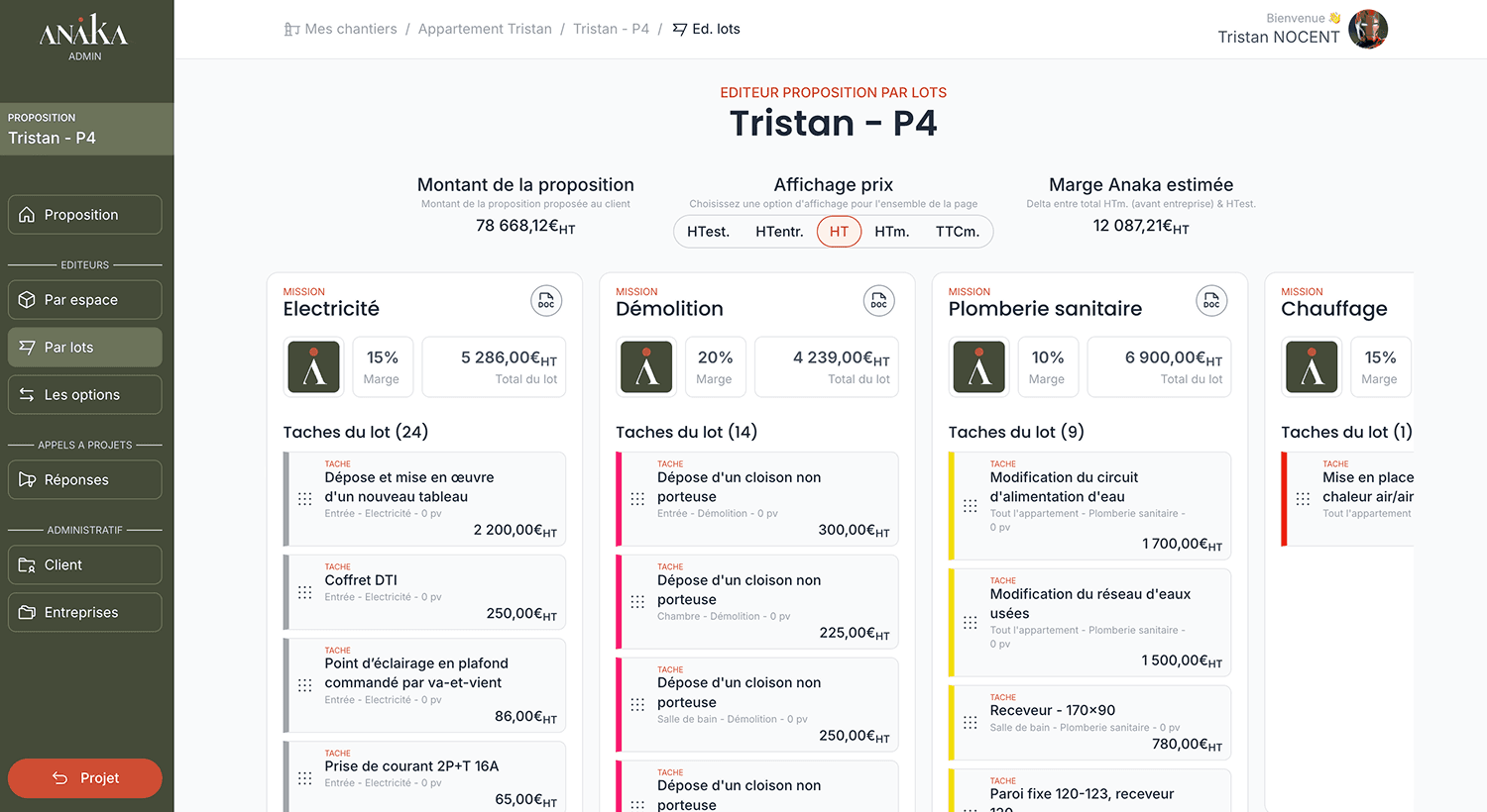 Concevoir et chiffrer un chantier 4× plus vite — vue 1