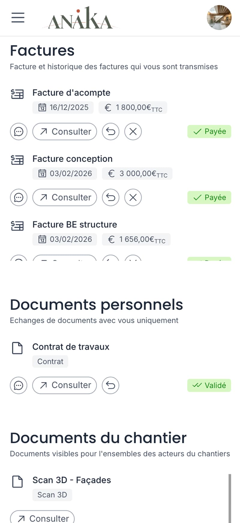 Orchestrer un chantier de la conception à la livraison — vue mobile 1