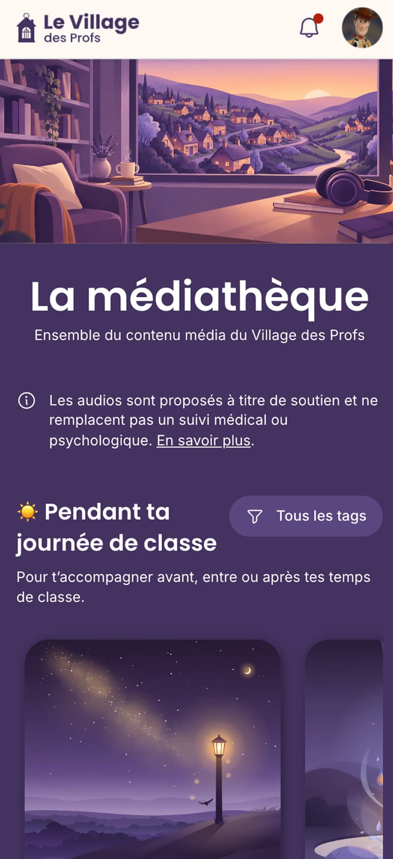 App communautaire pour les profs — vue mobile 8